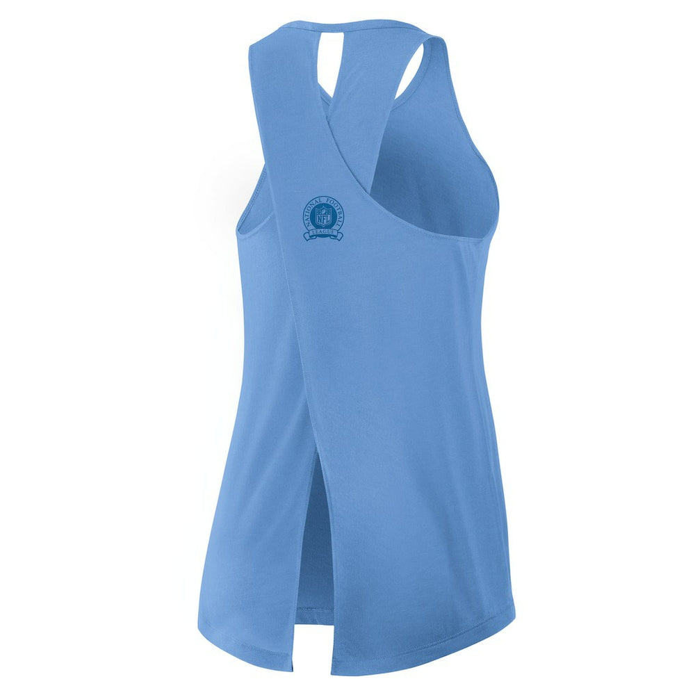 Los Angeles Chargers Women's Glory Open-Back Crisscross Dri-FIT Tank Top - Powder Blue Tops