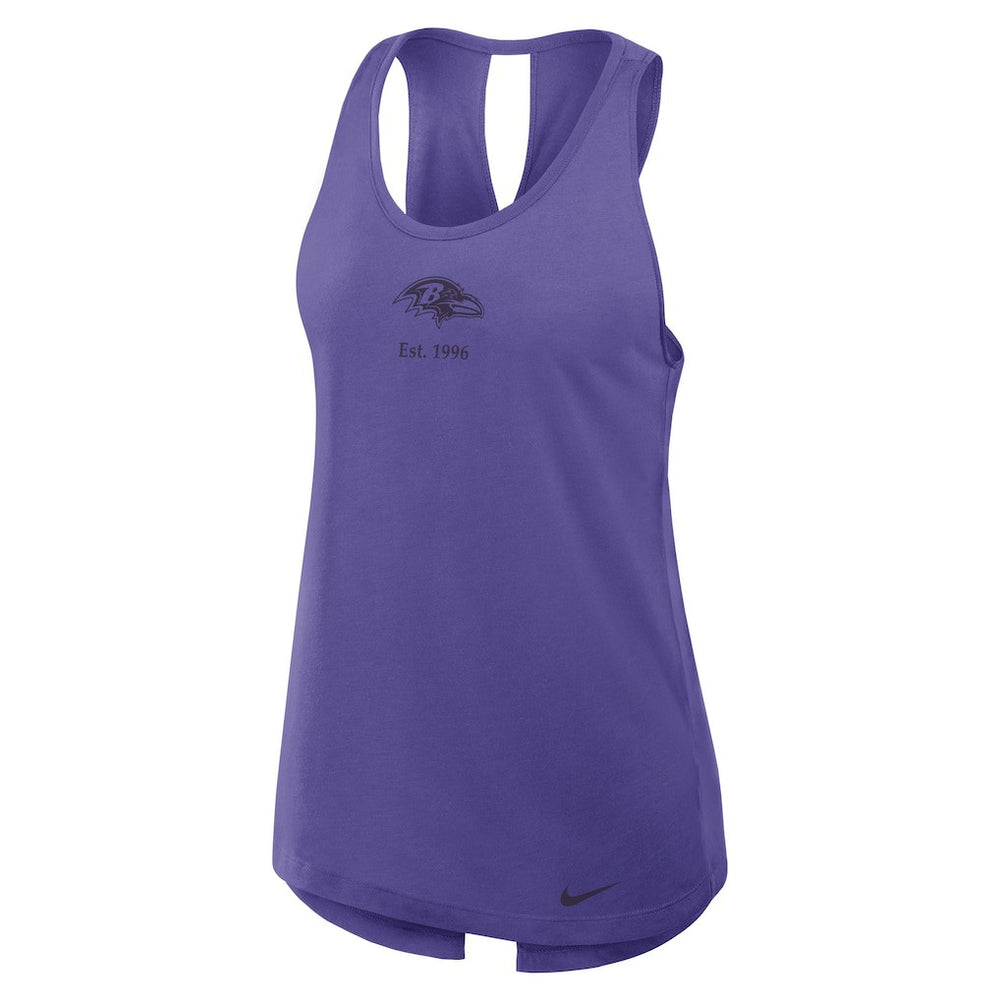 Baltimore Ravens Women's Glory Open-Back Crisscross Dri-FIT Tank Top - Purple Tops