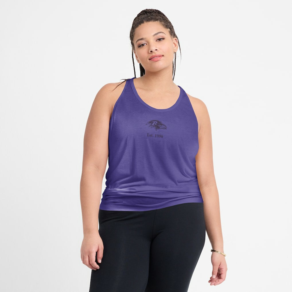Baltimore Ravens Women's Glory Open-Back Crisscross Dri-FIT Tank Top - Purple Tops