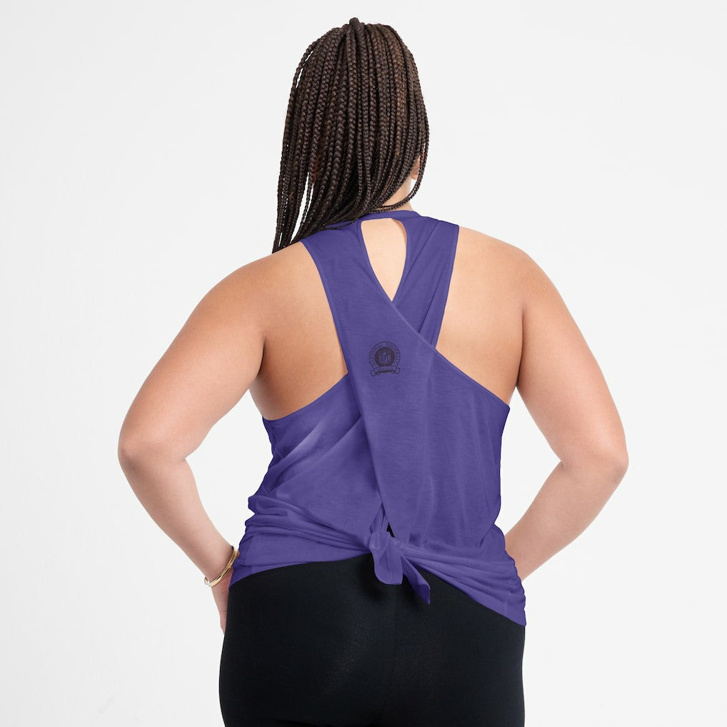 Minnesota Vikings Women's Glory Open-Back Crisscross Dri-FIT Tank Top - Purple Tops