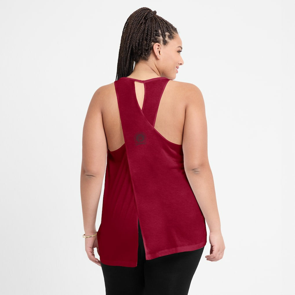 Washington Commanders Women's Glory Open-Back Crisscross Dri-FIT Tank Top - Burgundy Tops