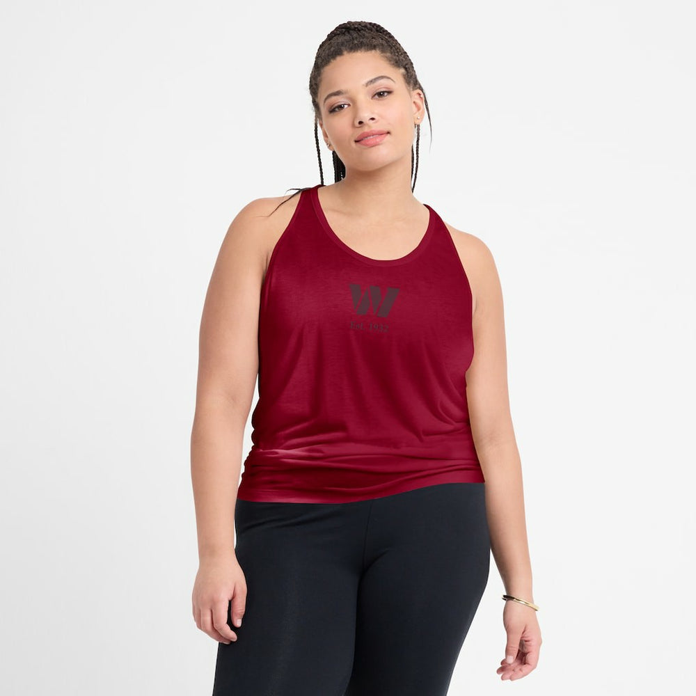 Washington Commanders Women's Glory Open-Back Crisscross Dri-FIT Tank Top - Burgundy Tops