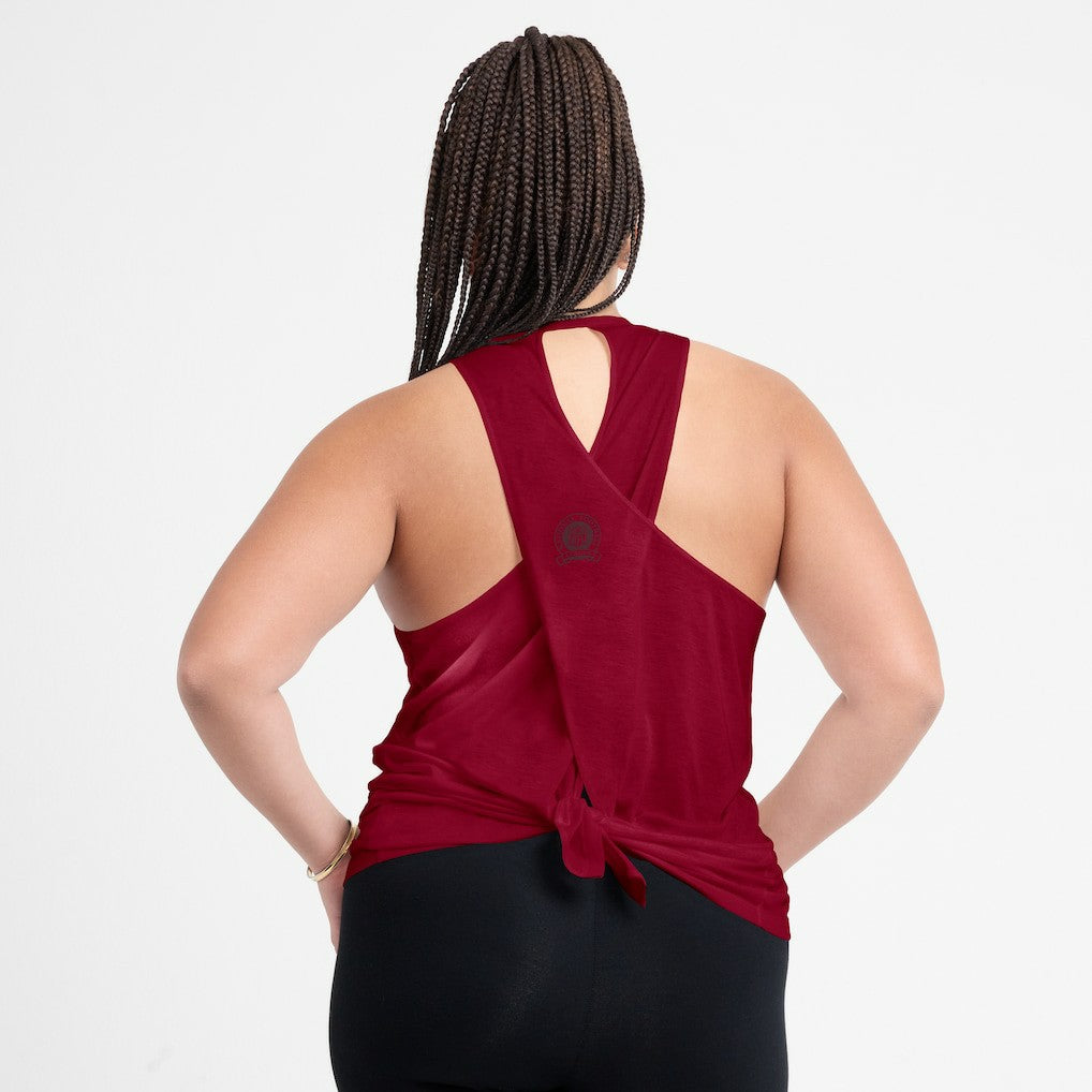 Washington Commanders Women's Glory Open-Back Crisscross Dri-FIT Tank Top - Burgundy Tops