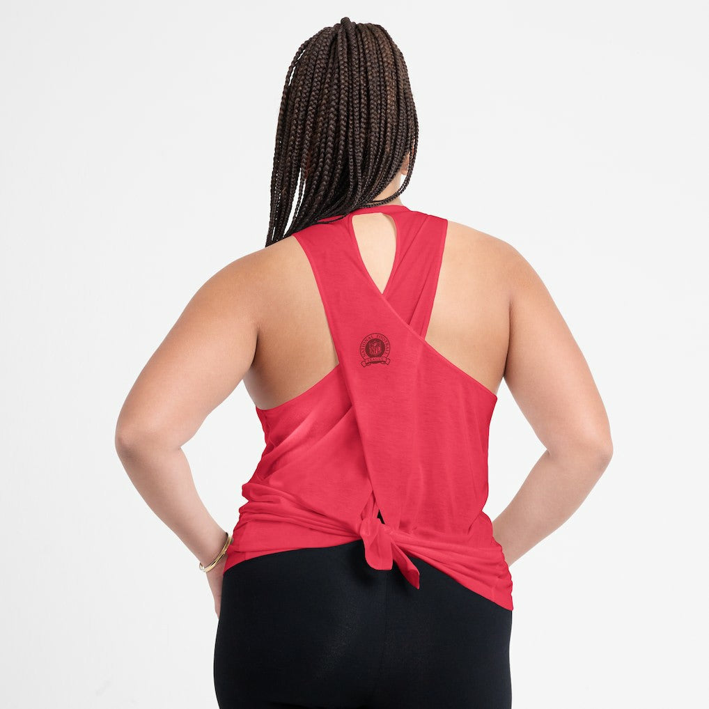 Kansas City Chiefs Women's Glory Open-Back Crisscross Dri-FIT Tank Top - Light Red Tops