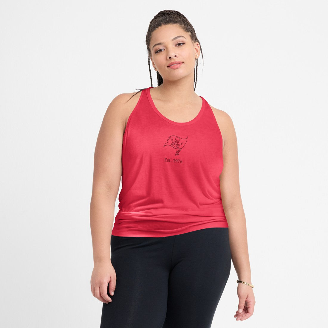 Tampa Bay Buccaneers Women's Glory Open-Back Crisscross Dri-FIT Tank Top - Light Red Tops