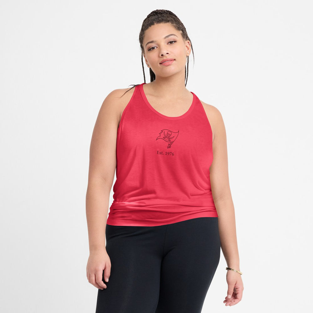 Tampa Bay Buccaneers Women's Glory Open-Back Crisscross Dri-FIT Tank Top - Light Red Tops