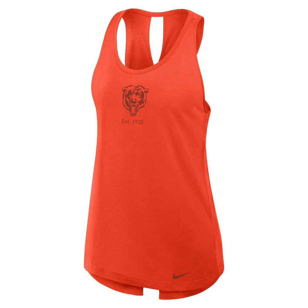 Chicago Bears Women's Glory Open-Back Crisscross Dri-FIT Tank Top - Orange Tops