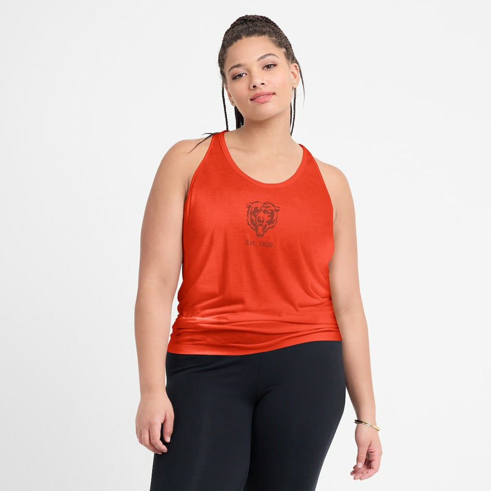 Chicago Bears Women's Glory Open-Back Crisscross Dri-FIT Tank Top - Orange Tops