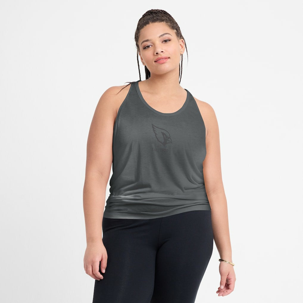 Arizona Cardinals Women's Glory Open-Back Crisscross Dri-FIT Tank Top - Charcoal Tops