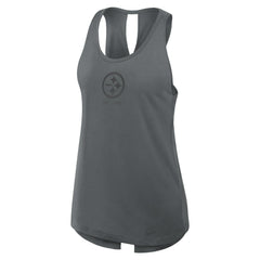 Pittsburgh Steelers Women's Glory Open-Back Crisscross Dri-FIT Tank Top - Charcoal Tops