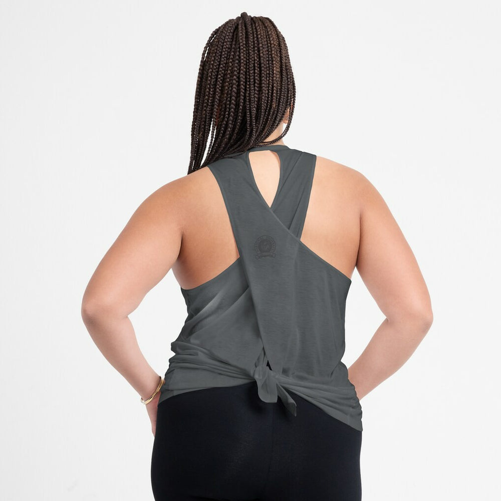 Pittsburgh Steelers Women's Glory Open-Back Crisscross Dri-FIT Tank Top - Charcoal Tops