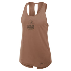 Cleveland Browns Women's Glory Open-Back Crisscross Dri-FIT Tank Top - Brown Tops