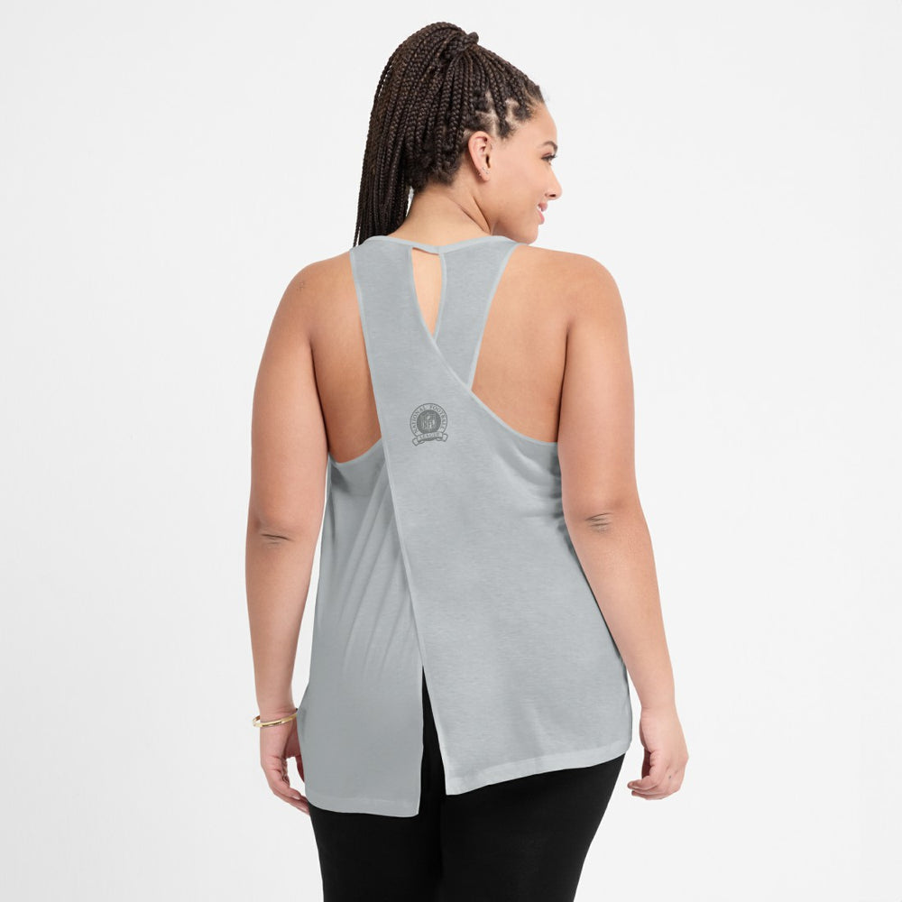 Detroit Lions Women's Glory Open-Back Crisscross Dri-FIT Tank Top - Gray Tops