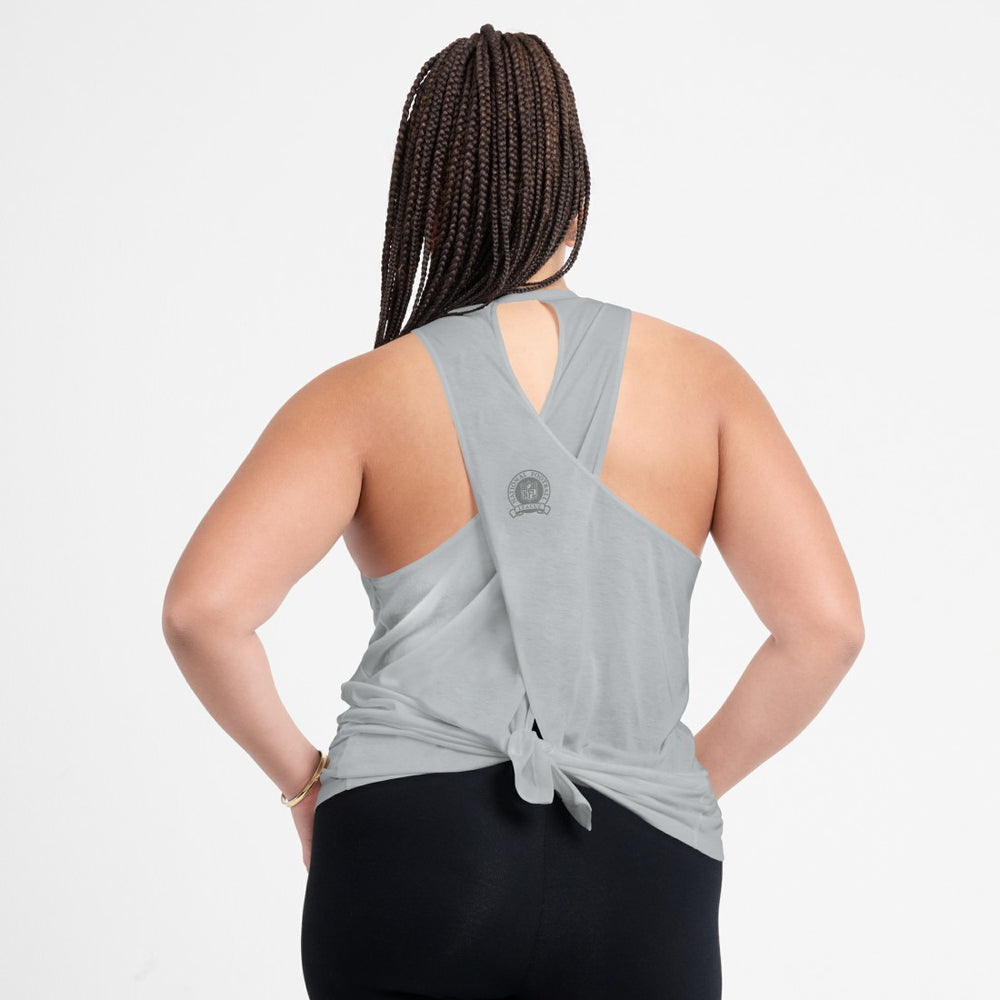 Detroit Lions Women's Glory Open-Back Crisscross Dri-FIT Tank Top - Gray Tops