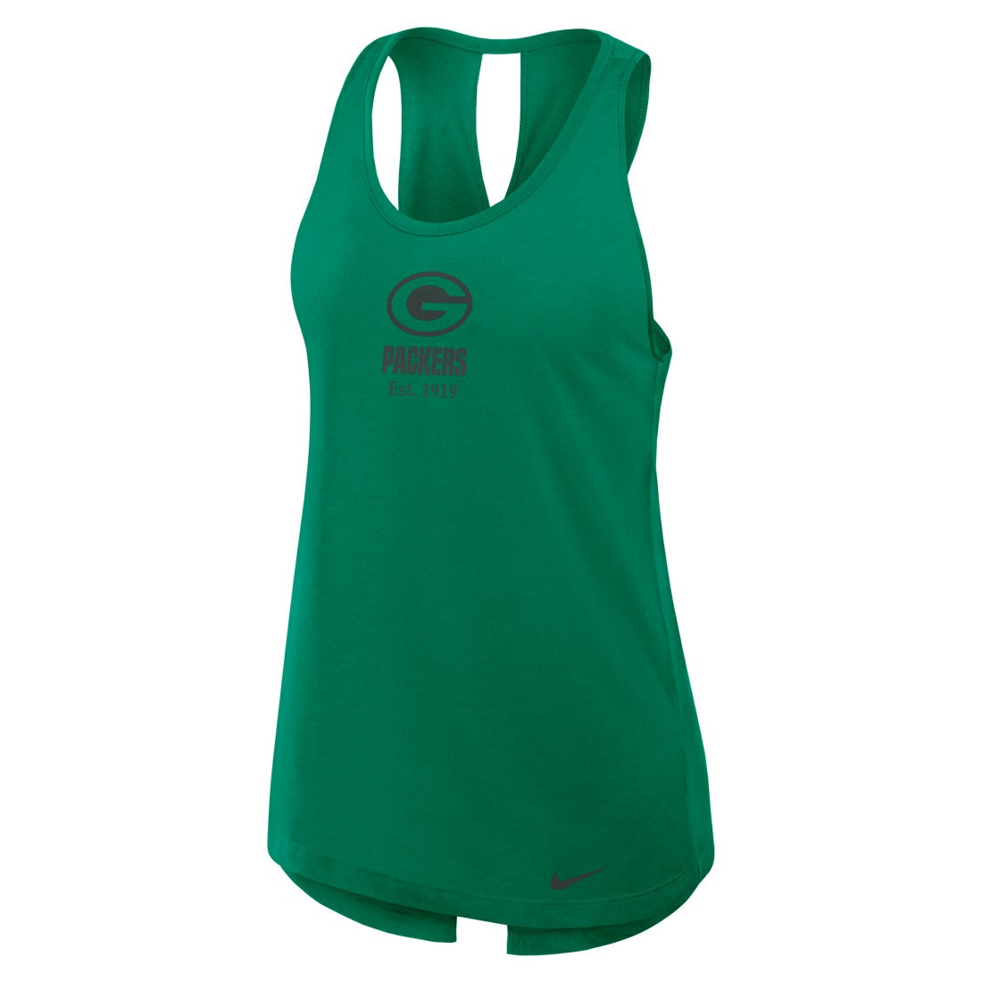 Green Bay Packers Women's Glory Open-Back Crisscross Dri-FIT Tank Top - Green Tops