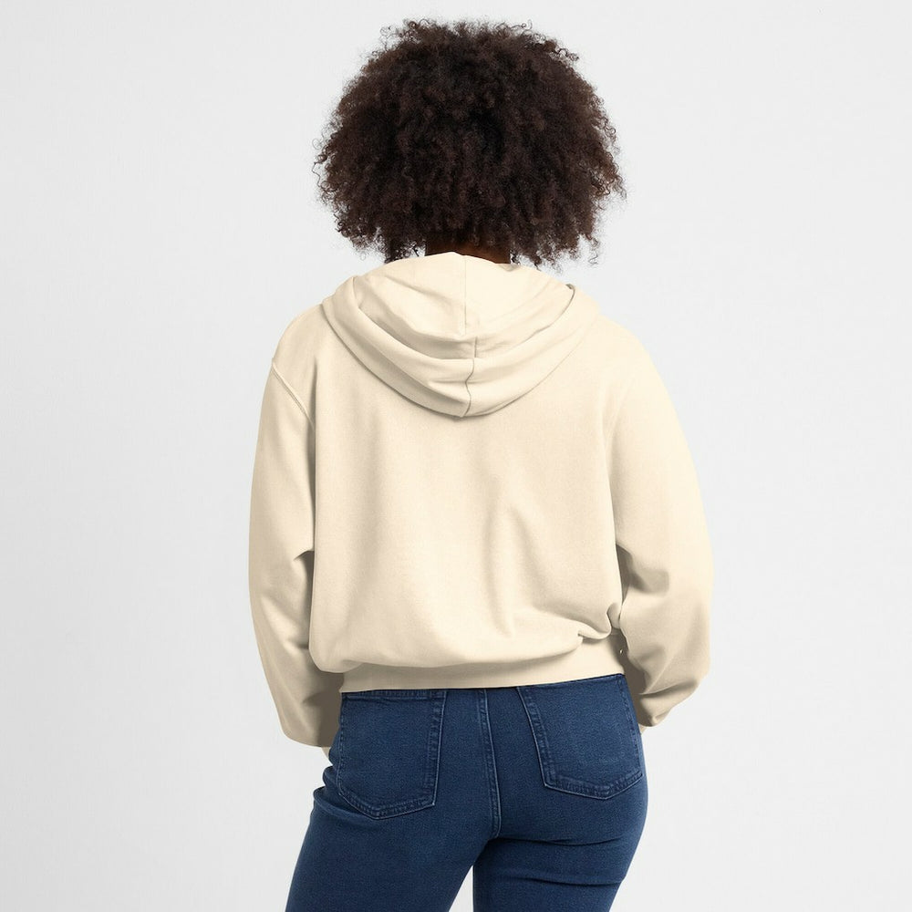 Minnesota Vikings Women's Glory Cropped Full-Zip Hoodie - Cream Hoodies