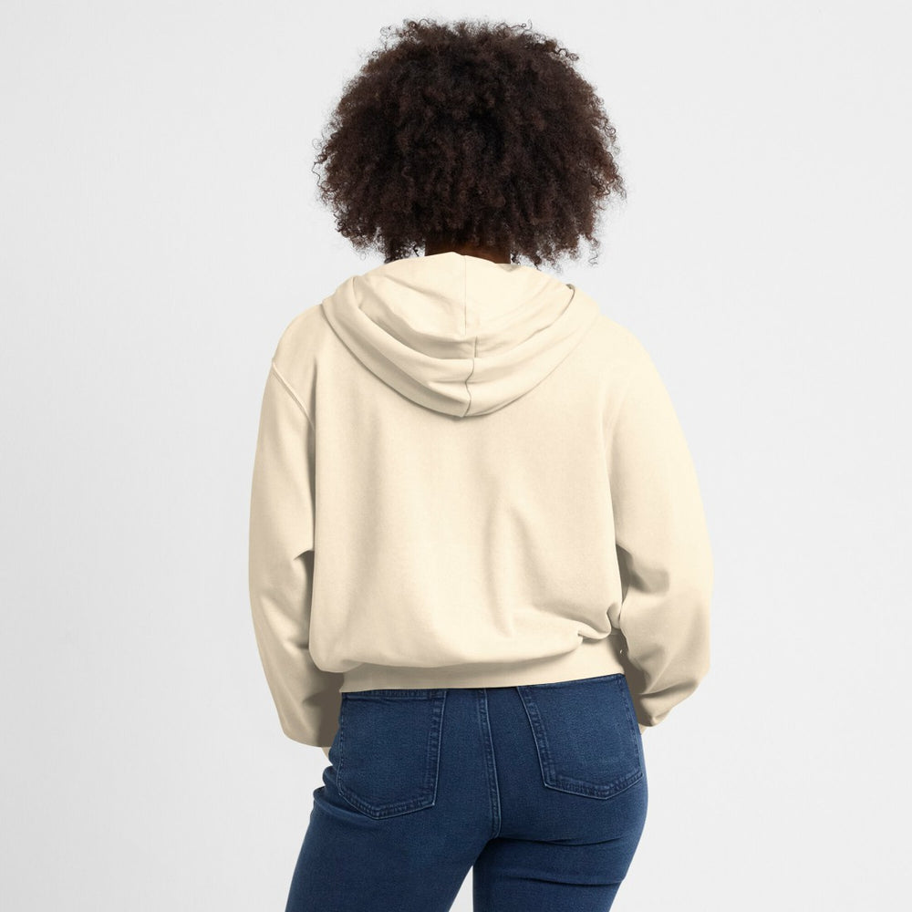 Green Bay Packers Women's Glory Cropped Full-Zip Hoodie - Cream Hoodies