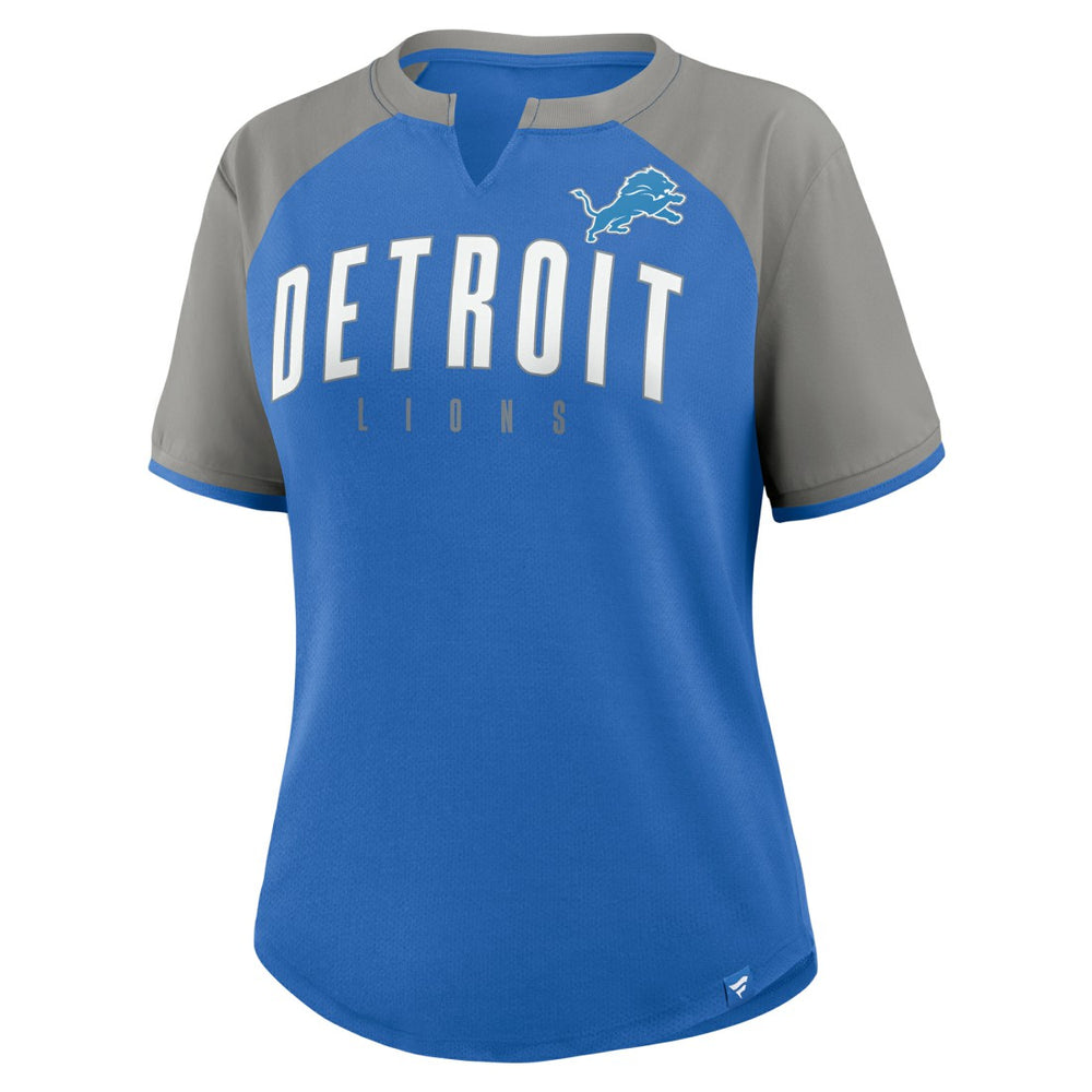Detroit Lions Women's Height Advantage T-Shirt - Blue/Silver T-shirts
