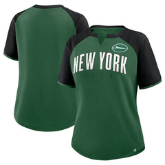 New York Jets Women's Height Advantage T-Shirt - Green/Black T-shirts