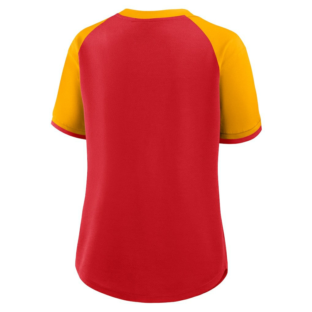 Kansas City Chiefs Women's Height Advantage T-Shirt - Red/Gold T-shirts
