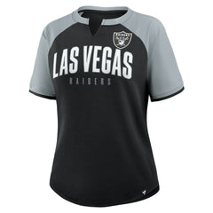 Las Vegas Raiders Women's Height Advantage T-Shirt - Black/Silver T-shirts