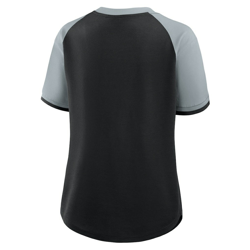 Las Vegas Raiders Women's Height Advantage T-Shirt - Black/Silver T-shirts