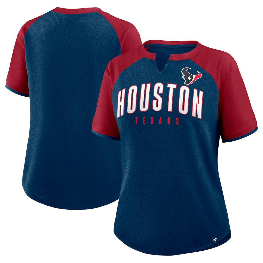 Houston Texans Women's Height Advantage T-Shirt - Navy/Red T-shirts