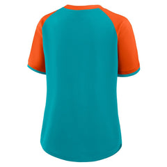Miami Dolphins Women's Height Advantage T-Shirt - Aqua/Orange T-shirts