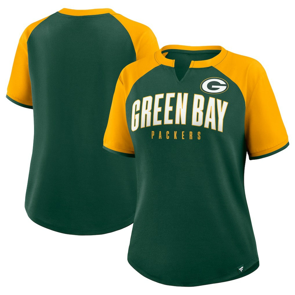 Green Bay Packers Women's Height Advantage T-Shirt - Green/Gold T-shirts