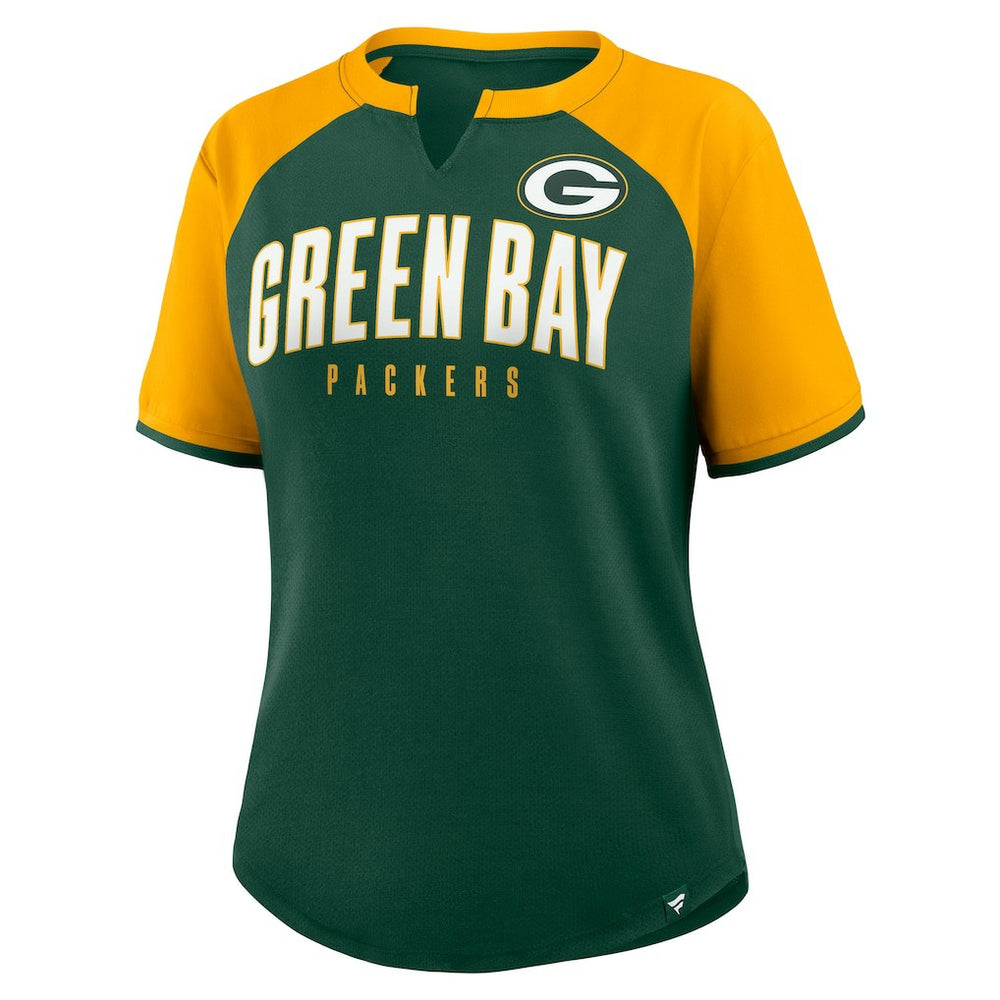 Green Bay Packers Women's Height Advantage T-Shirt - Green/Gold T-shirts