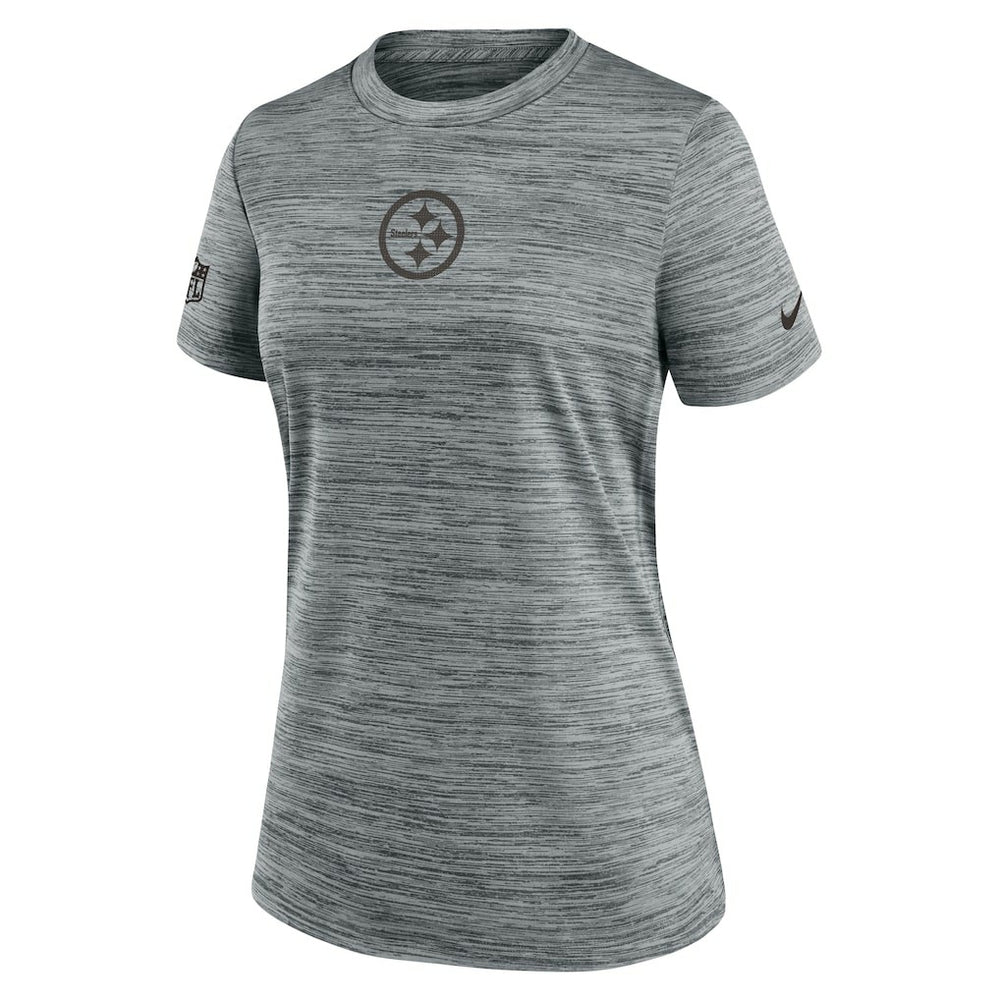 Pittsburgh Steelers Women's Sideline Velocity Dri-FIT T-Shirt - Gray T-shirts