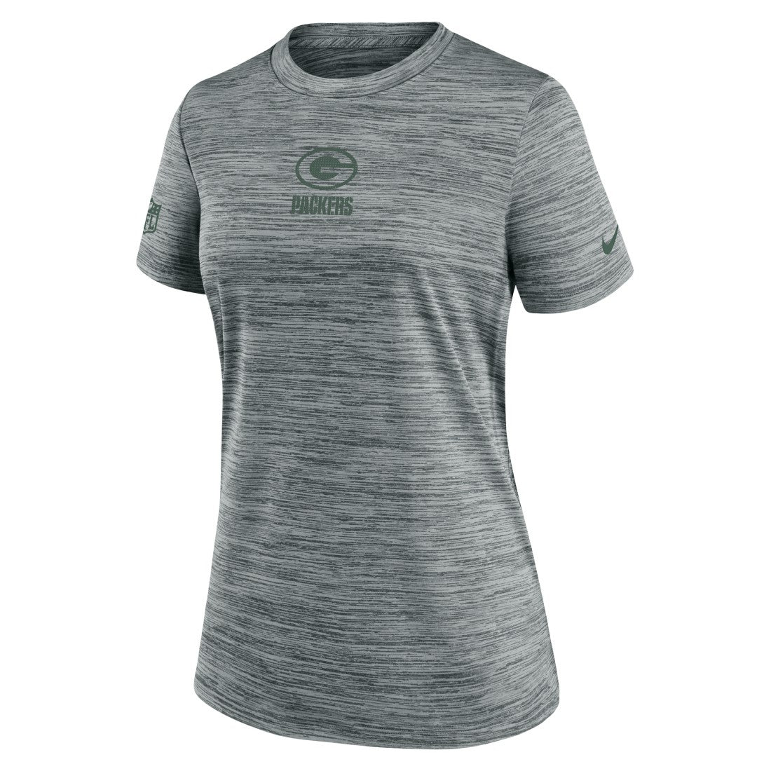 Green Bay Packers Women's Sideline Velocity Dri-FIT T-Shirt - Gray T-shirts