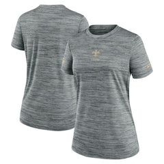 New Orleans Saints Women's Sideline Velocity Dri-FIT T-Shirt - Gray T-shirts