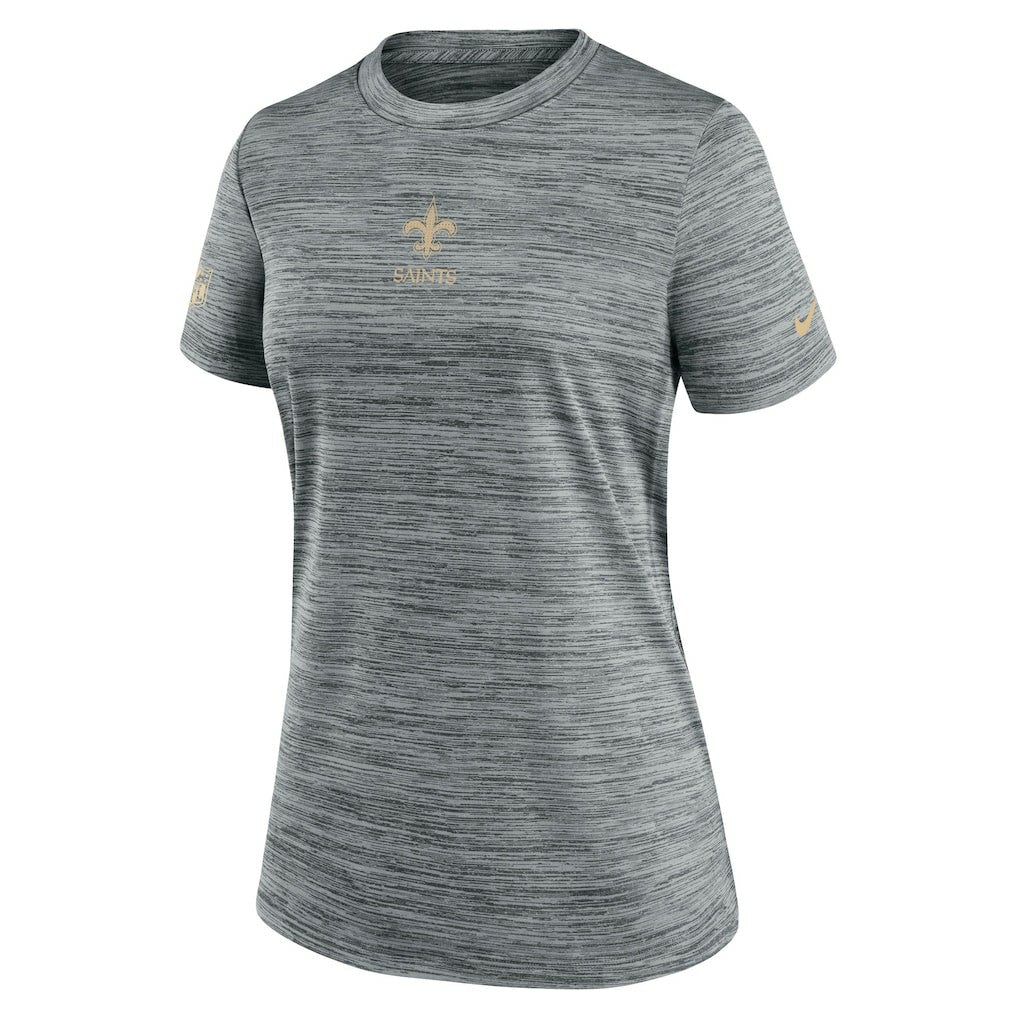New Orleans Saints Women's Sideline Velocity Dri-FIT T-Shirt - Gray T-shirts