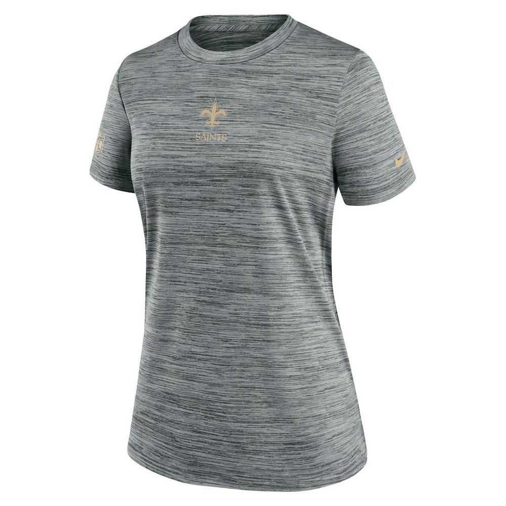 New Orleans Saints Women's Sideline Velocity Dri-FIT T-Shirt - Gray T-shirts