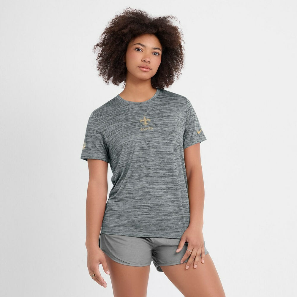New Orleans Saints Women's Sideline Velocity Dri-FIT T-Shirt - Gray T-shirts