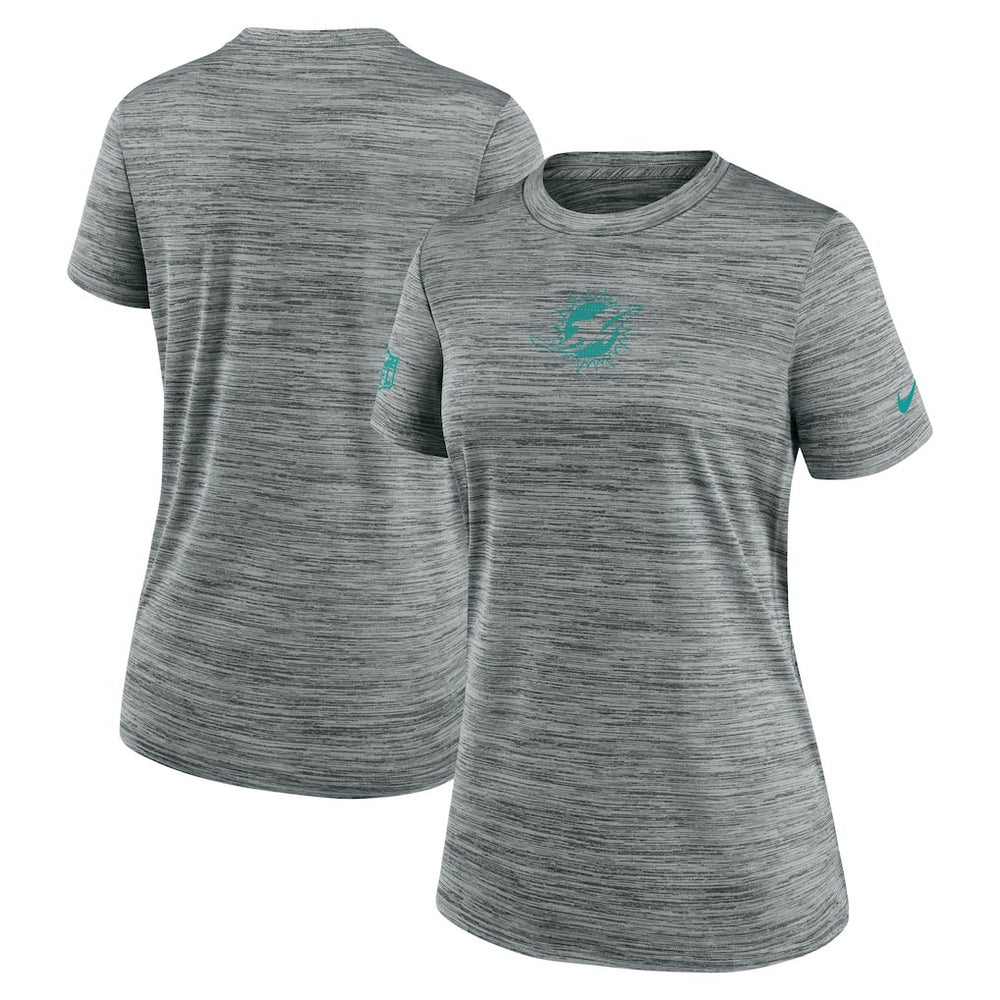 Miami Dolphins Women's Sideline Velocity Dri-FIT T-Shirt - Gray T-shirts