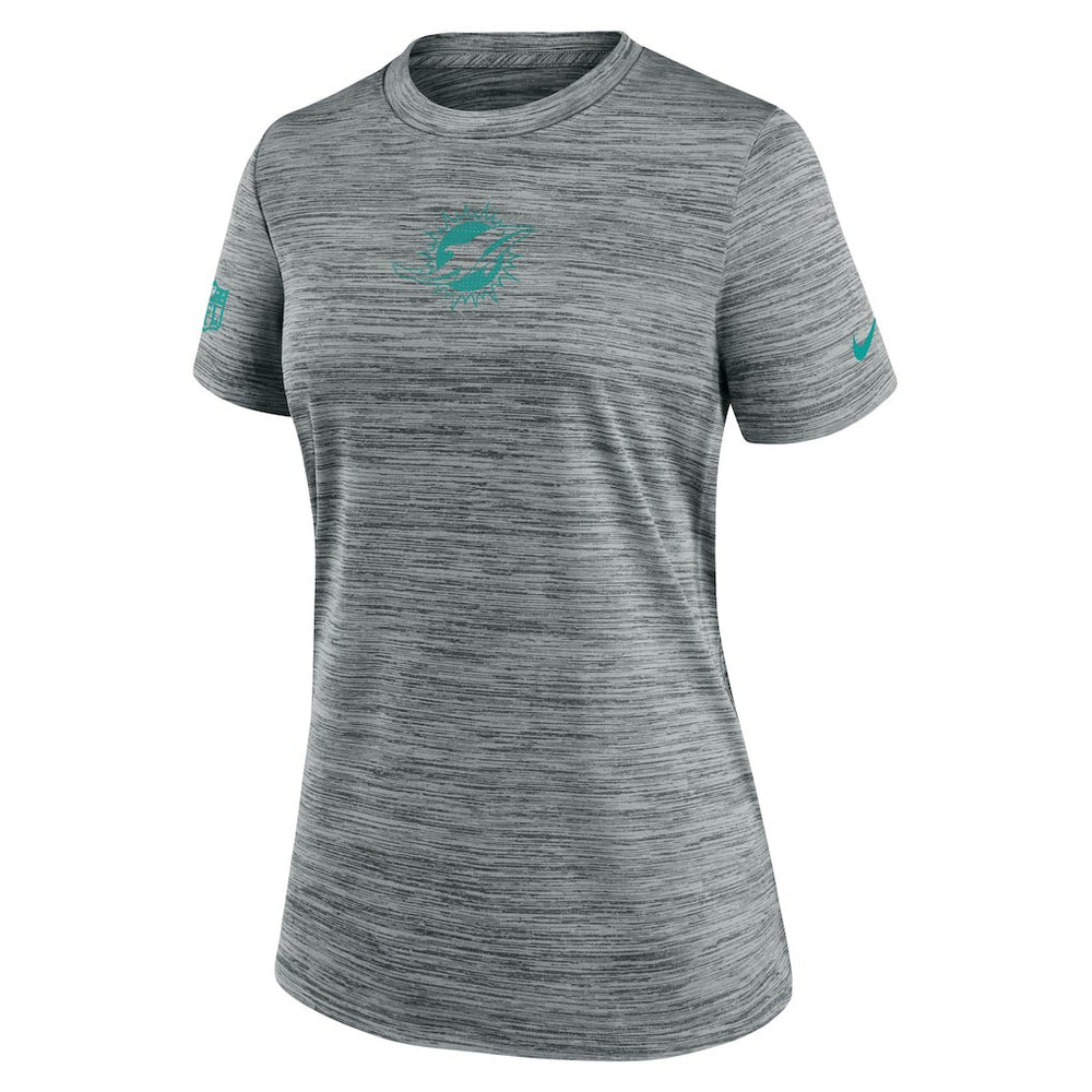 Miami Dolphins Women's Sideline Velocity Dri-FIT T-Shirt - Gray T-shirts