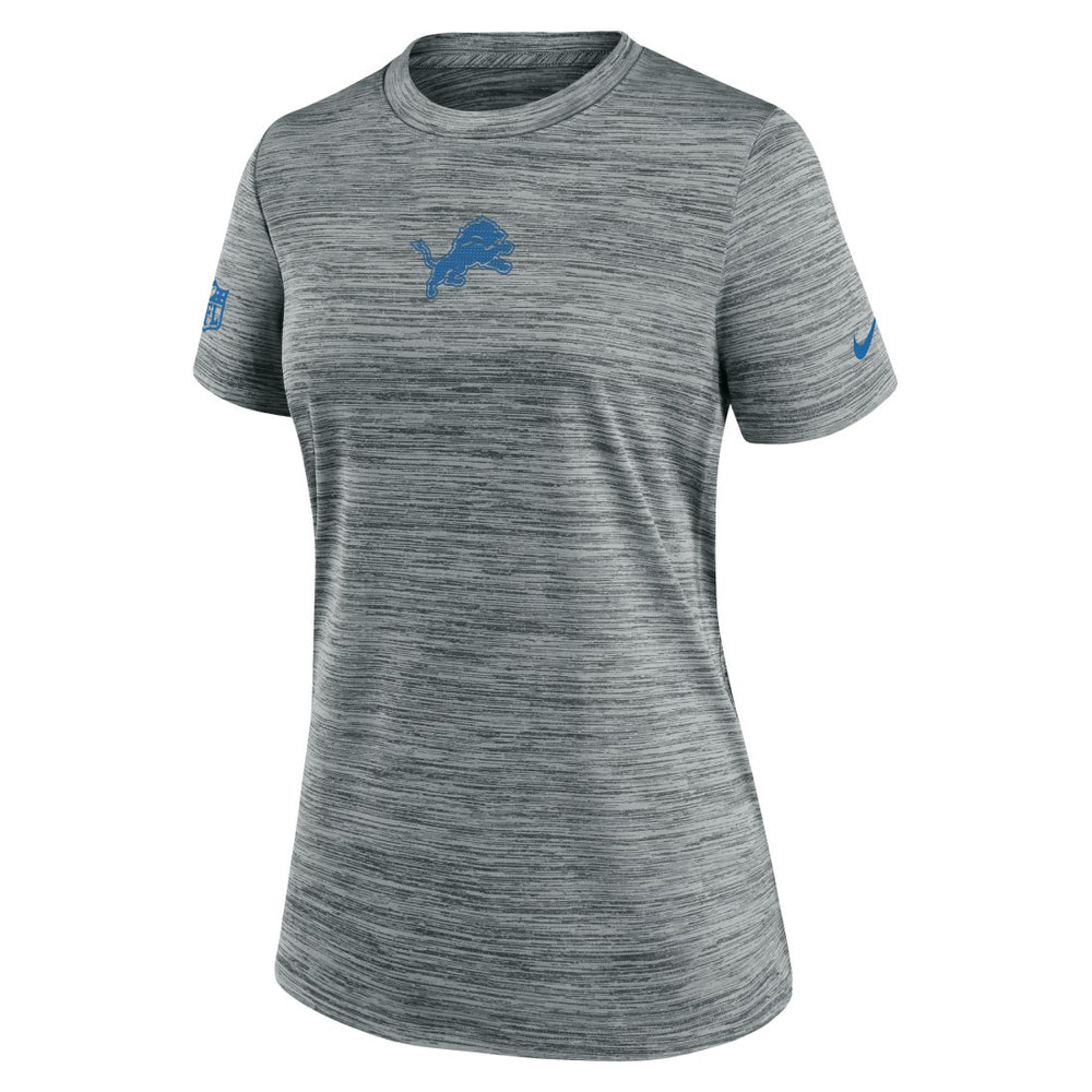 Detroit Lions Women's Sideline Velocity Dri-FIT T-Shirt - Gray T-shirts