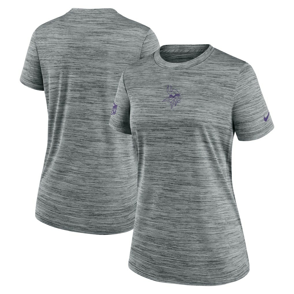 Minnesota Vikings Women's Sideline Velocity Dri-FIT T-Shirt - Gray T-shirts