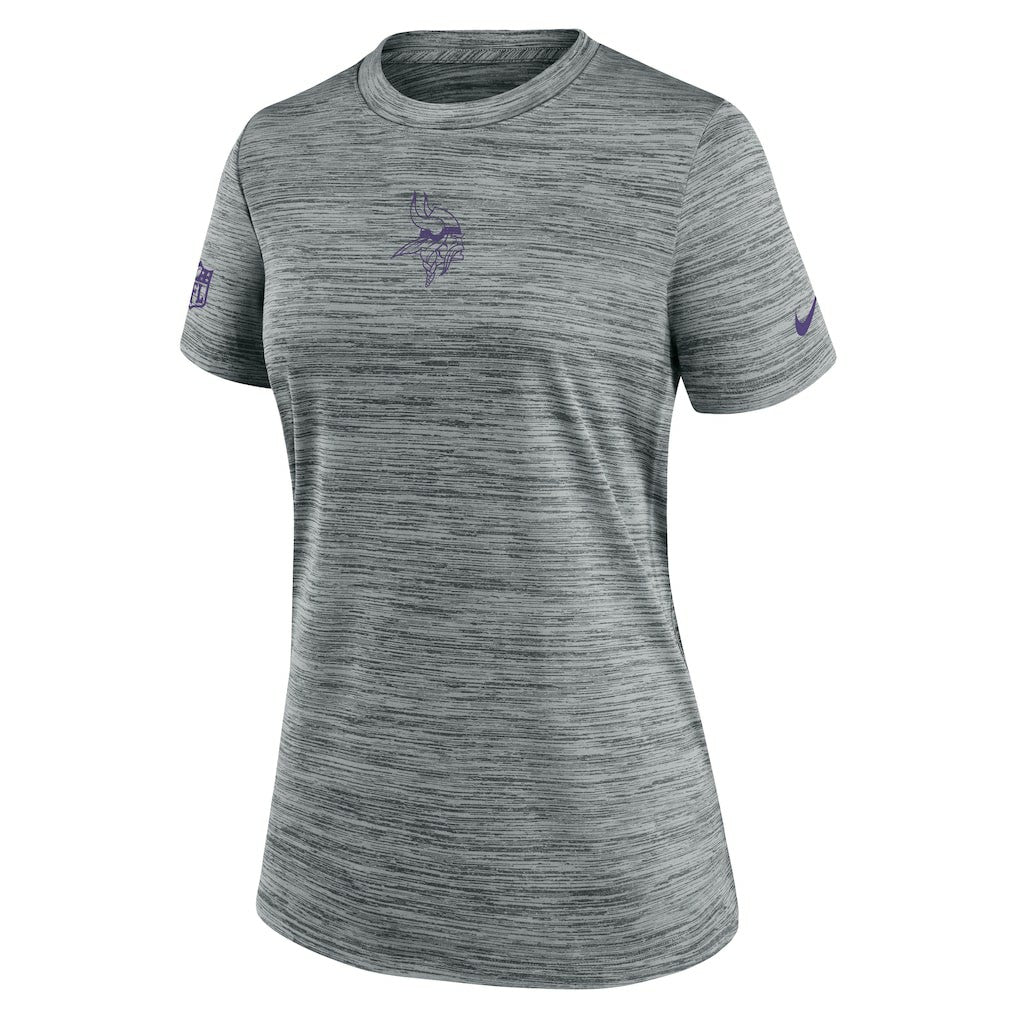 Minnesota Vikings Women's Sideline Velocity Dri-FIT T-Shirt - Gray T-shirts