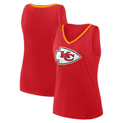 Kansas City Chiefs Logo Athletic Women's Stellar Win V-Neck Tank Top - Red Tops