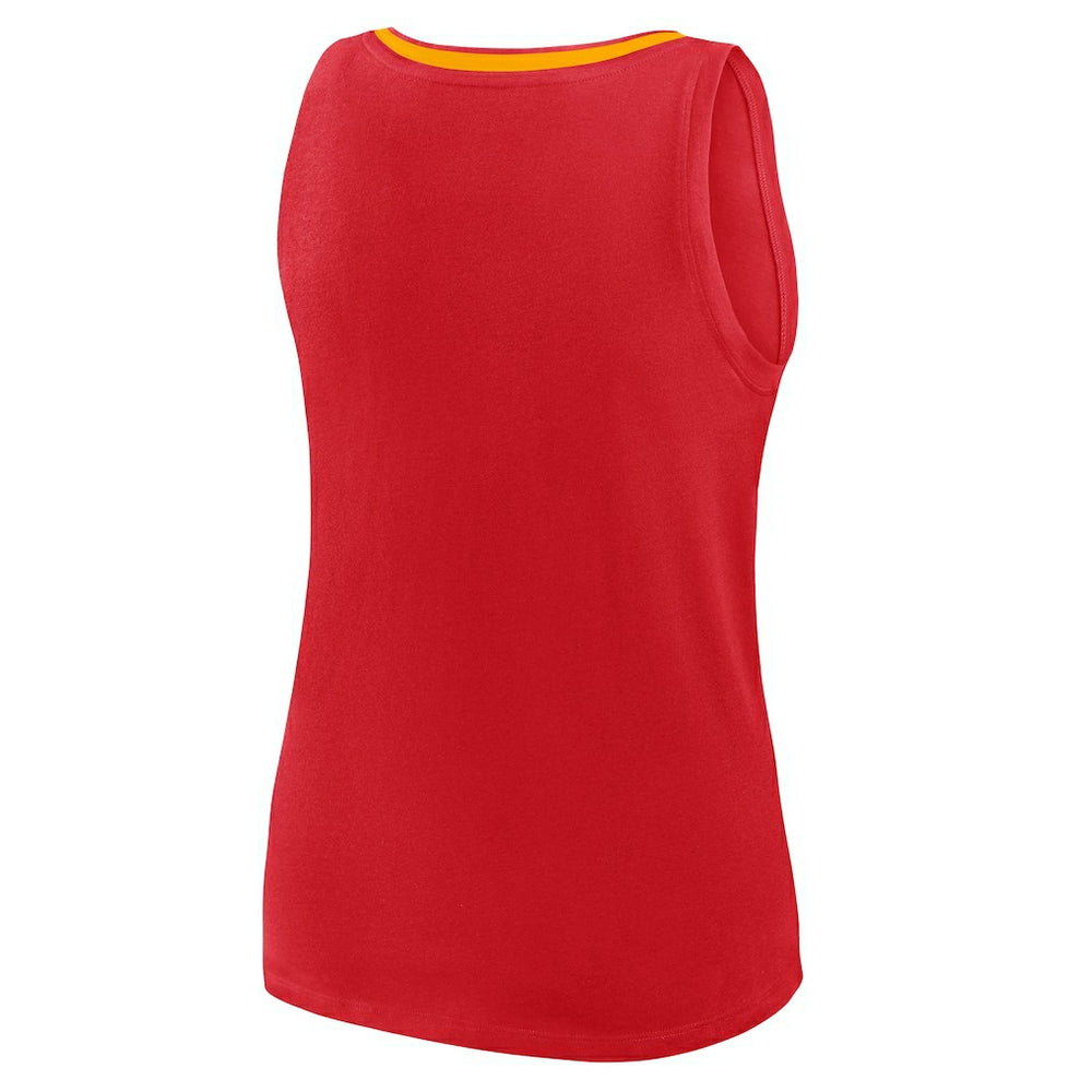 Kansas City Chiefs Logo Athletic Women's Stellar Win V-Neck Tank Top - Red Tops