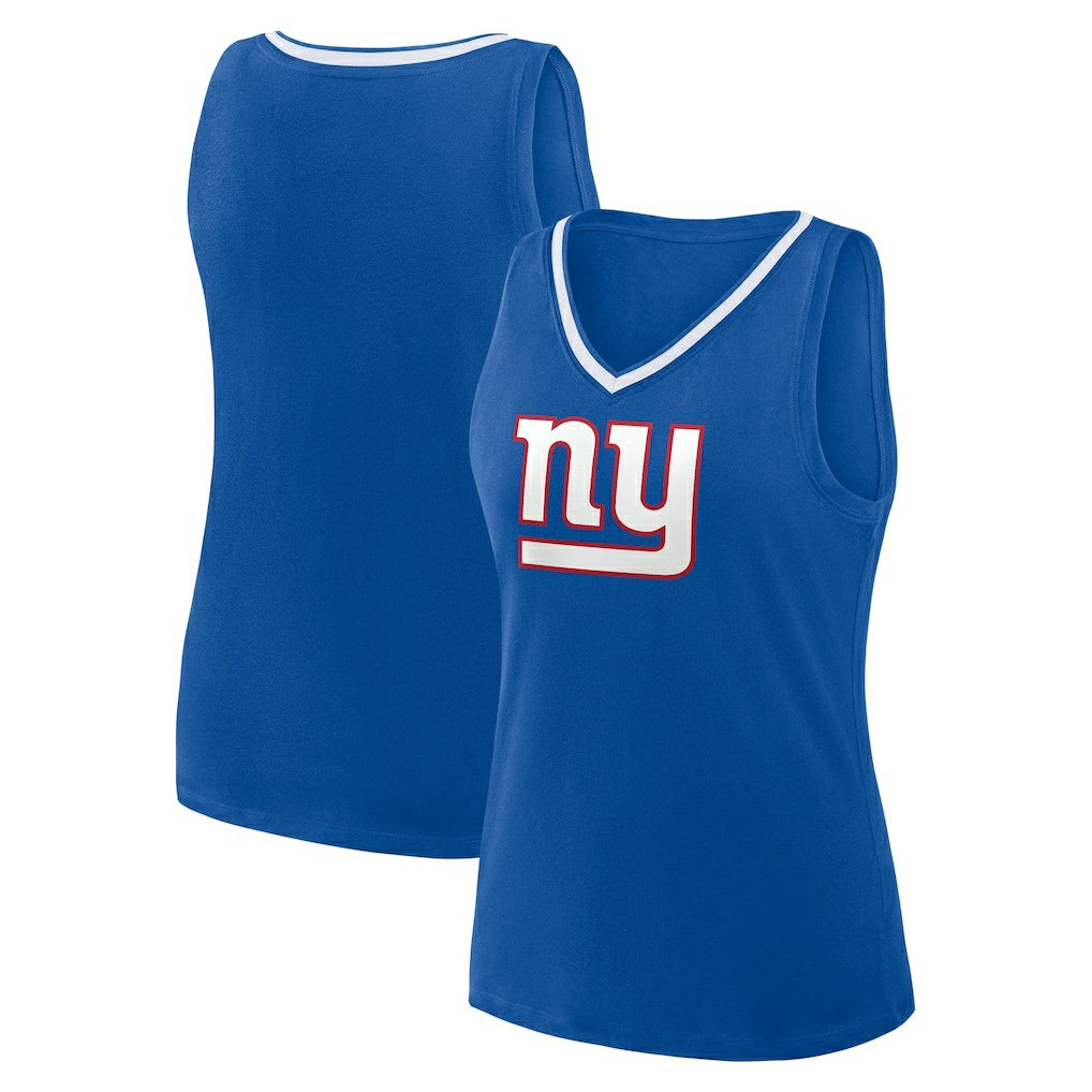 New York Giants Logo Athletic Women's Stellar Win V-Neck Tank Top - Royal Tops