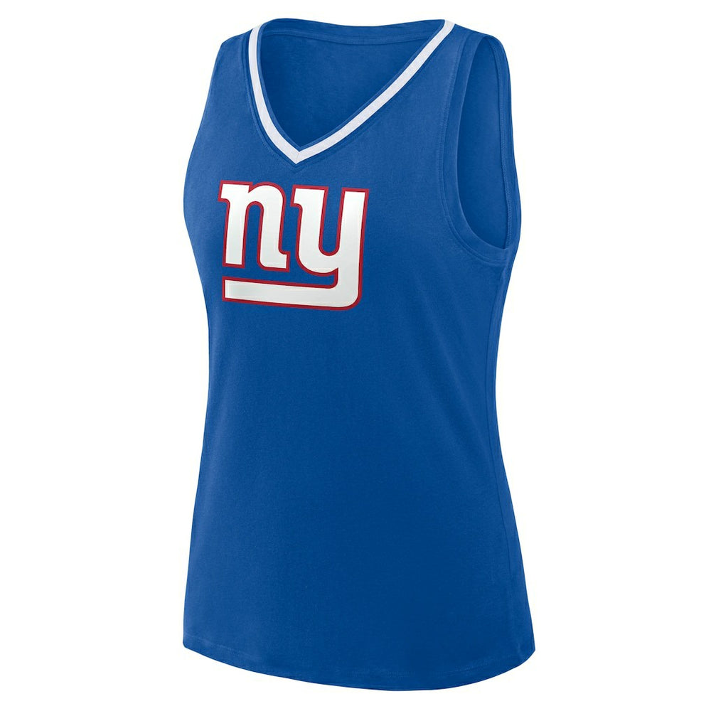 New York Giants Logo Athletic Women's Stellar Win V-Neck Tank Top - Royal Tops