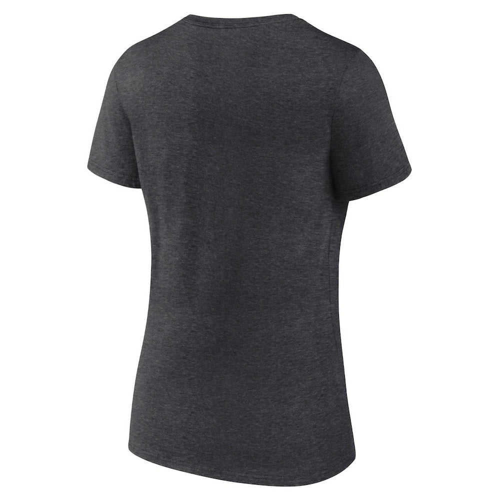Las Vegas Raiders Logo Athletic Women's Unrivaled V-Neck T-Shirt - Heather Charcoal T-shirts