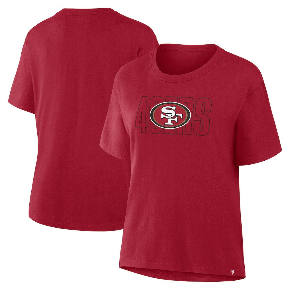 San Francisco 49ers Women's Line Em Up T-Shirt - Scarlet T-shirts