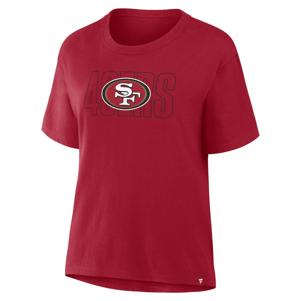 San Francisco 49ers Women's Line Em Up T-Shirt - Scarlet T-shirts