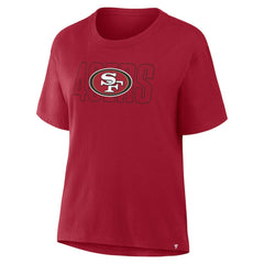 San Francisco 49ers Women's Line Em Up T-Shirt - Scarlet T-shirts