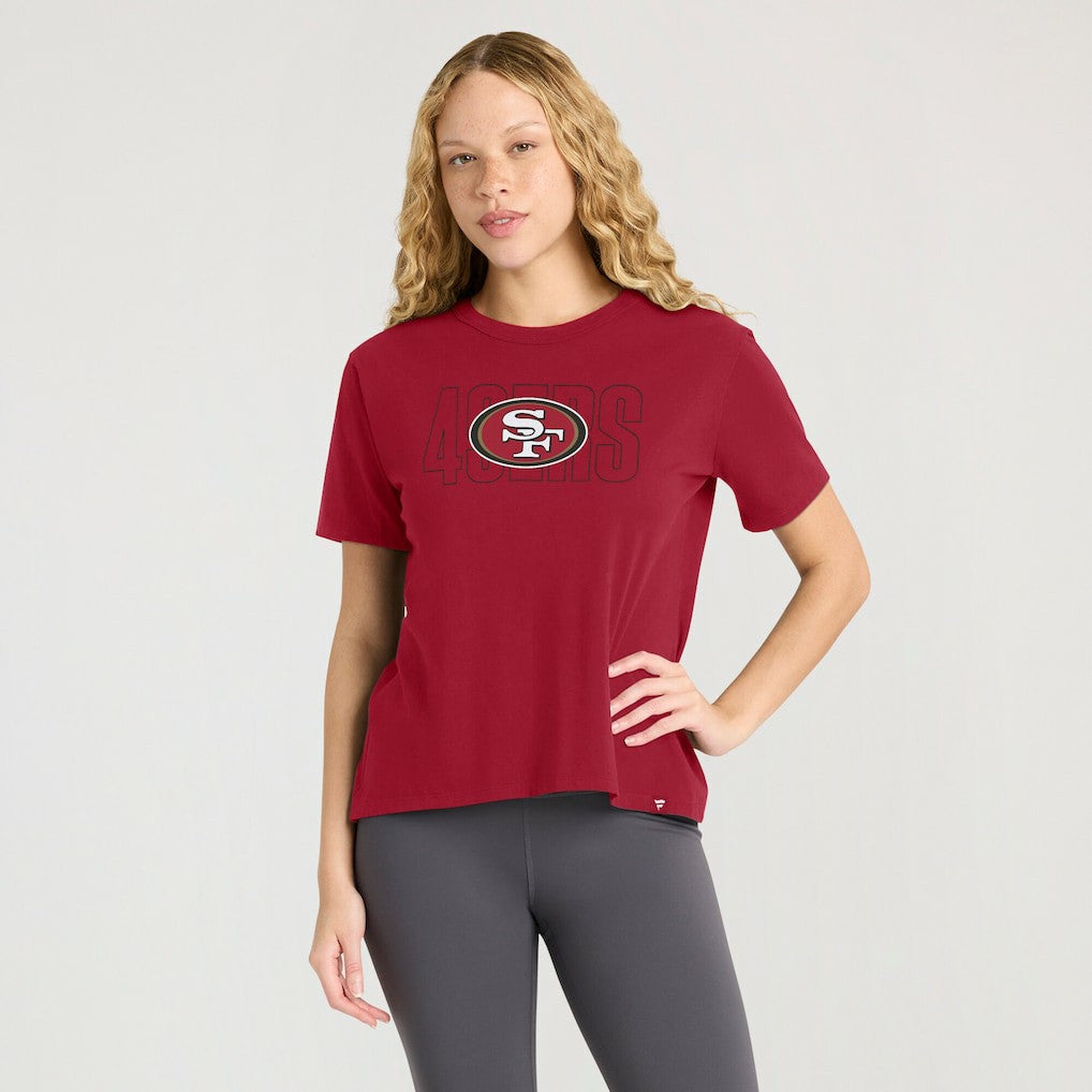 San Francisco 49ers Women's Line Em Up T-Shirt - Scarlet T-shirts